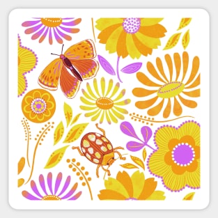 Golden summer florals Sticker